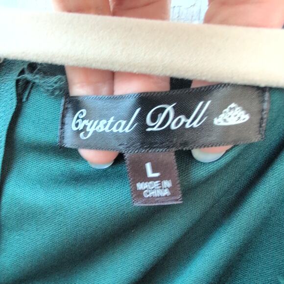 Crystal Doll NWT Babydoll Sheer Paisley Burnout Fit & Flare Dress Women's Large - Picture 3 of 9